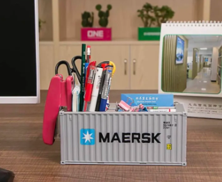 Premium Shipping Container Style Pen Holder (MAERSK)