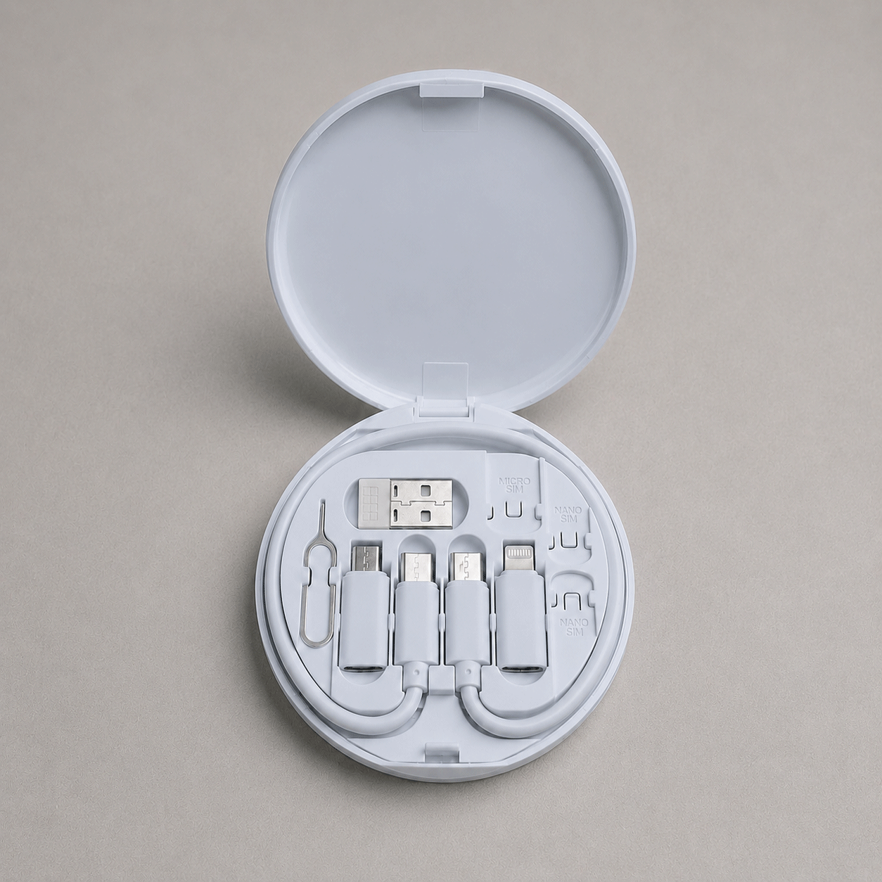 60W Multifunction Data Cable Set | 6-in-1 Fast Charging & SIM Storage Kit